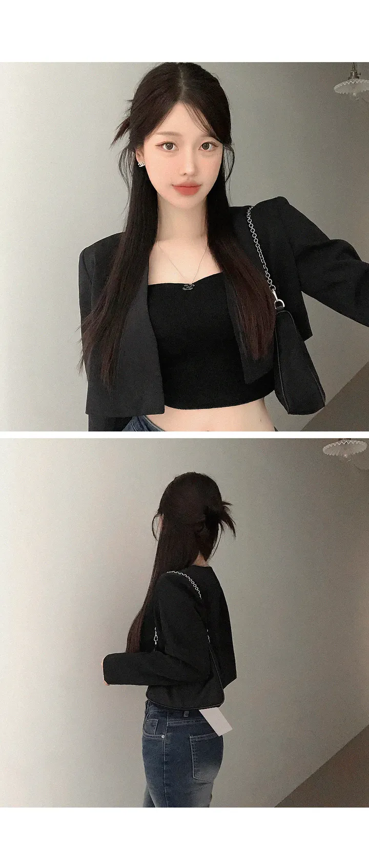 [🔥최저가🔥/완전깔끔한핏!!] 마티네 노카라 간절기 미니 크롭 자켓 봄자켓 봄아우터 봄옷 봄신상 상세 이미지 8