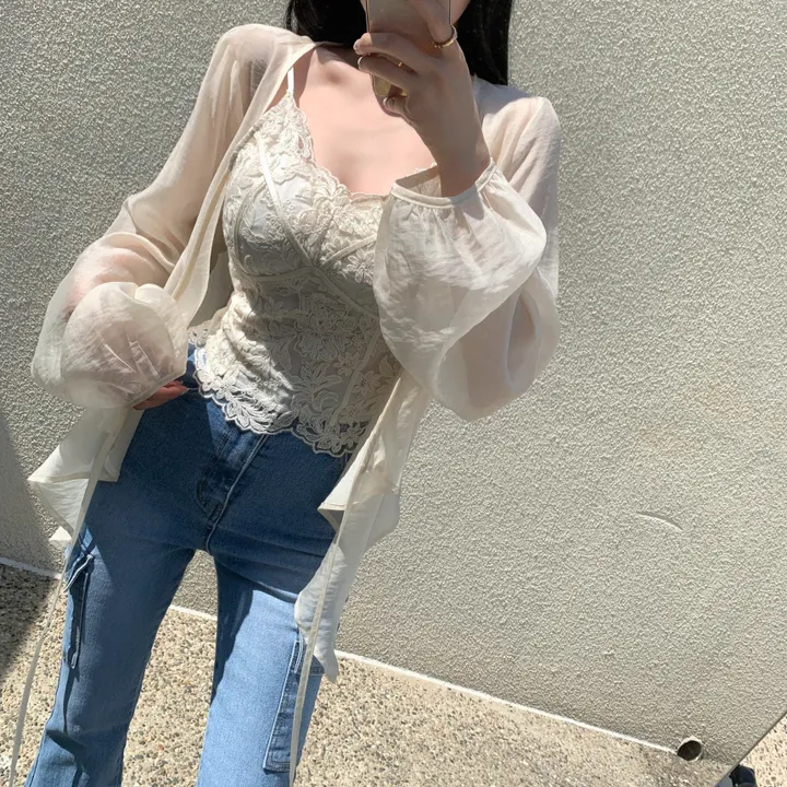 실루엣 썸머 시스루 가디건 상세 이미지 4