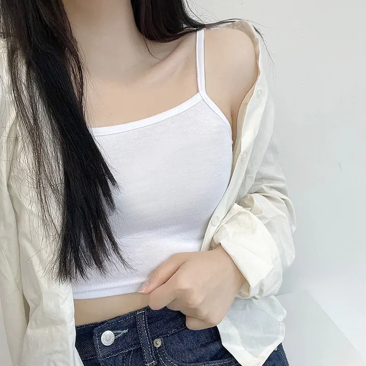[최저가!쫀쫀!묶음할인]쫀쫀스판 크롭 탑 끈나시 상세 이미지 7