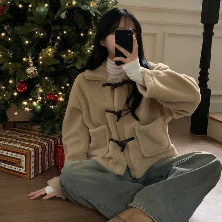[최저가!러블리!]밍크 양털 더블 떡볶이 숏 자켓 코트 4color 상세 이미지 33