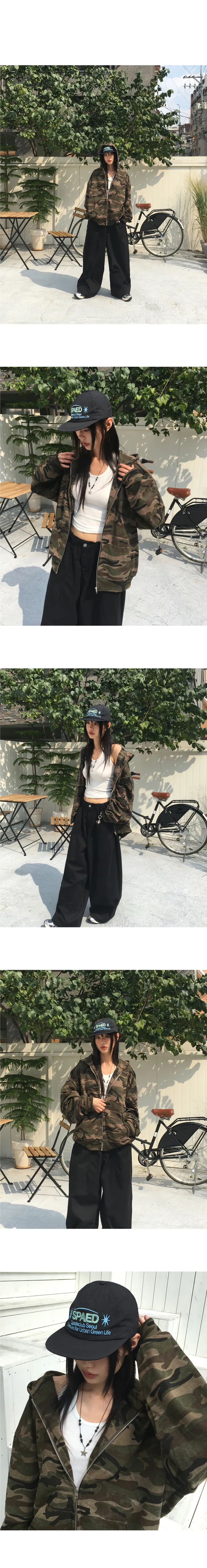 체보 밀리터리 카모 오버핏 후드 집업 상세 이미지 6