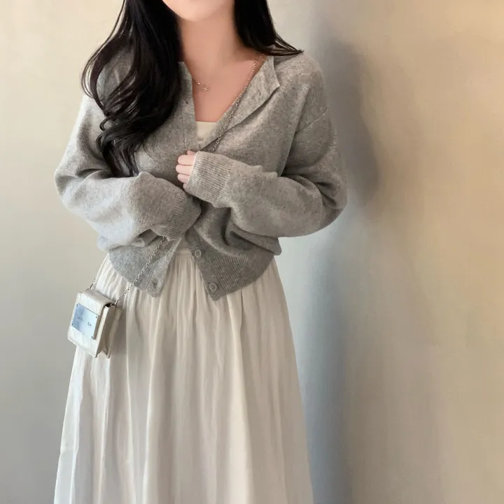 [기본템!/주문폭주🤍]기본에 충실한,시즌리스 베이직 라운드 크롭 스탠다드핏 가디건 상세 이미지 15
