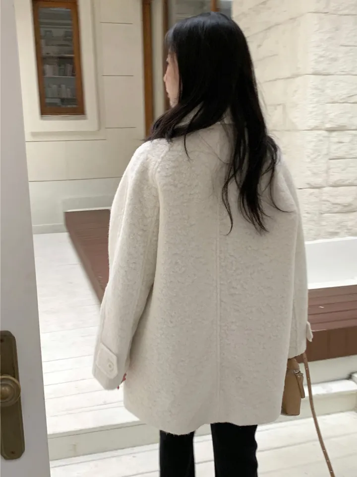 [안감누빔]테이퍼 부클 하프코트*베이지 당일발송 상세 이미지 47