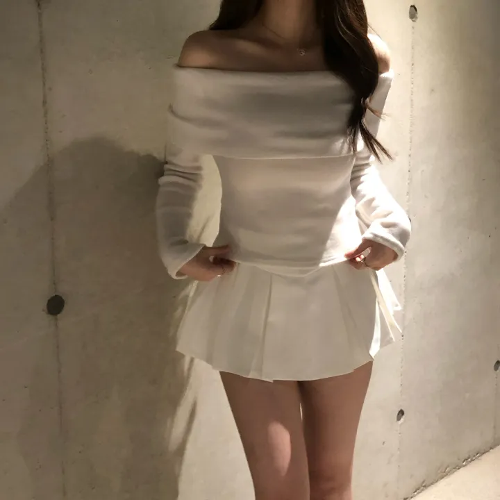+특가할인✨ [봄신상/팔뚝살소멸핏] 기본충실! 로제 오프숄더 슬림 니트 긴팔 티셔츠 knit (*핏,컬러완벽 *흘러내림X) 상세 이미지 46