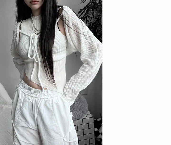 bolero strap waffle cardigan 상세 이미지 29
