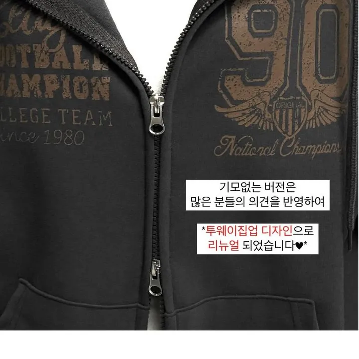 (기모없는버전) 빈티지 후드집업 2color 간절기 아우터/투웨이집업 상세 이미지 24