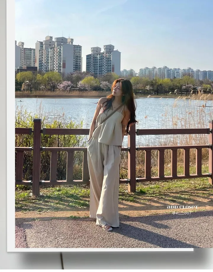[🌈세트금액/문의폭주🎉] 린넨 핀턱 밴딩 플레어 나시 와이드팬츠 4color 상세 이미지 6