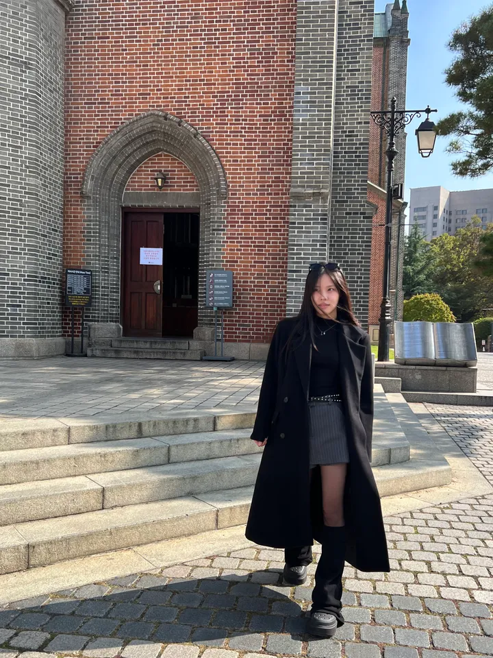 [울함유고퀄🖤] 엘리 울 더블 버튼 뒤트임 누빔 겨울 롱 코트 상세 이미지 43