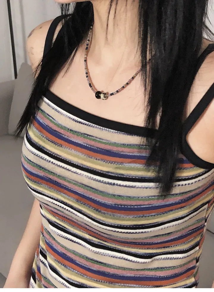 [써지컬] 포인트 빈티지 레이어드 원석 목걸이 상세 이미지 1