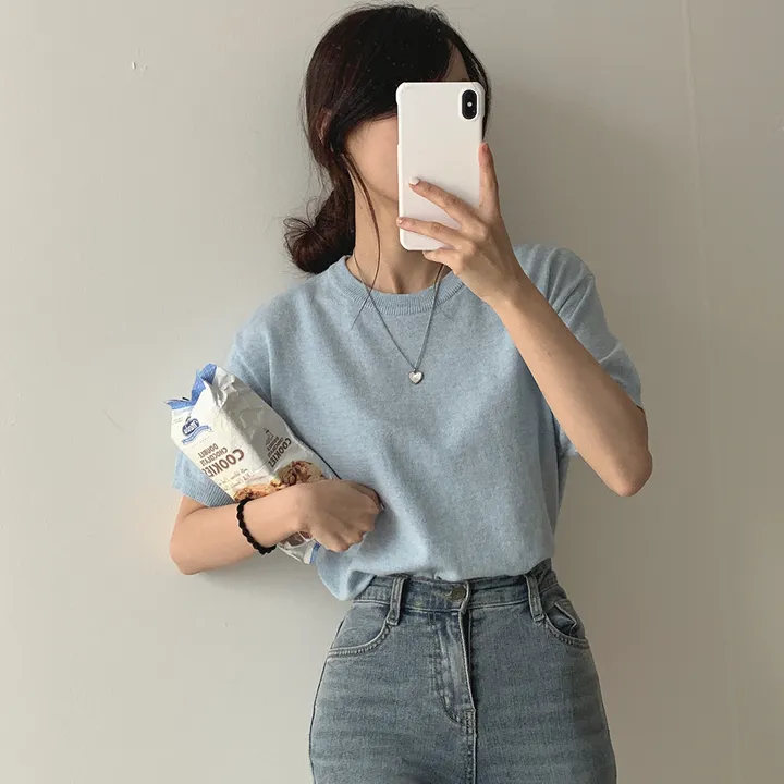 [ 샥출발*.* 데일리/9colors] 프루츠 라운드 반팔 니트 상세 이미지 2