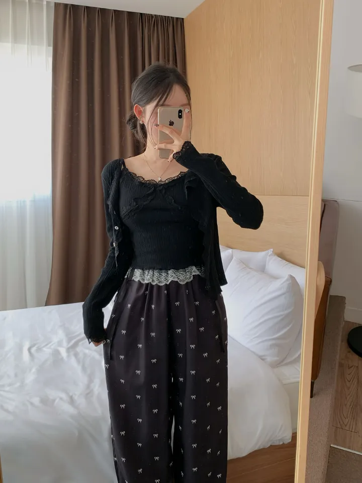 [부분 당일배송🤍나시가디건set/벚꽃룩🌸] 슈디 레이스 끈나시 + 레이스 긴팔 골지 가디건 세트 데일리룩 데이트룩 벚꽃룩 발레코어 여리여리 여리핏 레이스가디건 레이스나시 상세 이미지 60