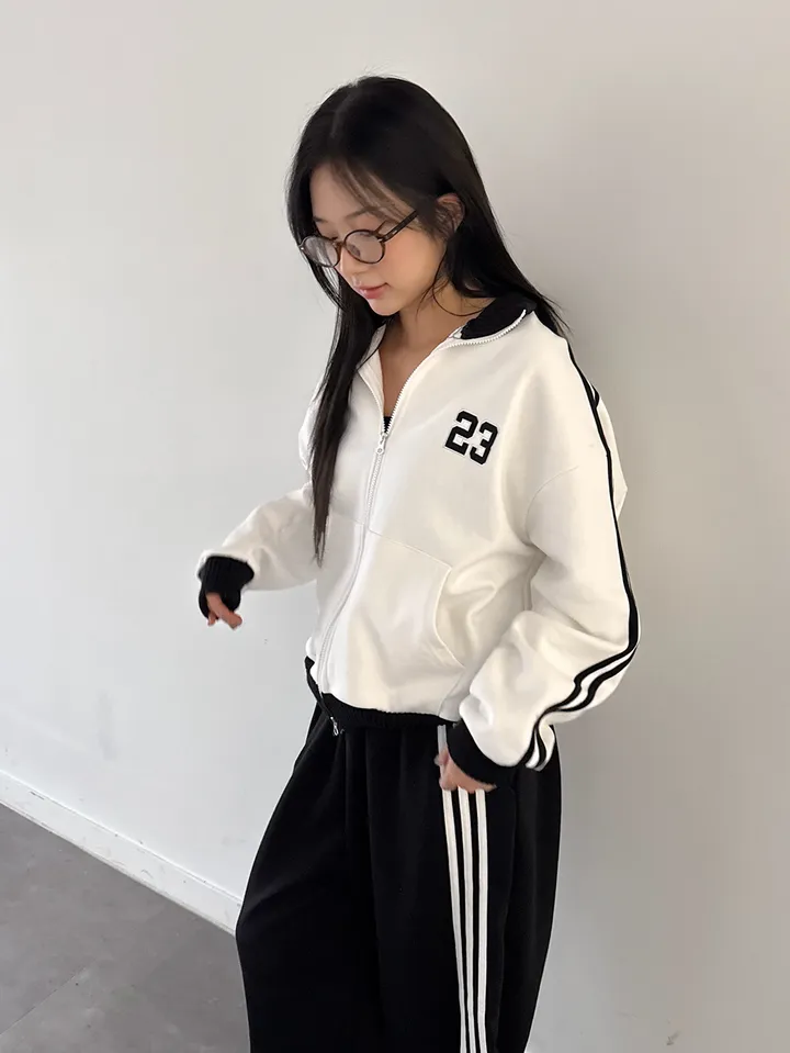 [투웨이/핏보장*] 23 자수 두줄 트랙 배색 집업 - 5color 상세 이미지 9