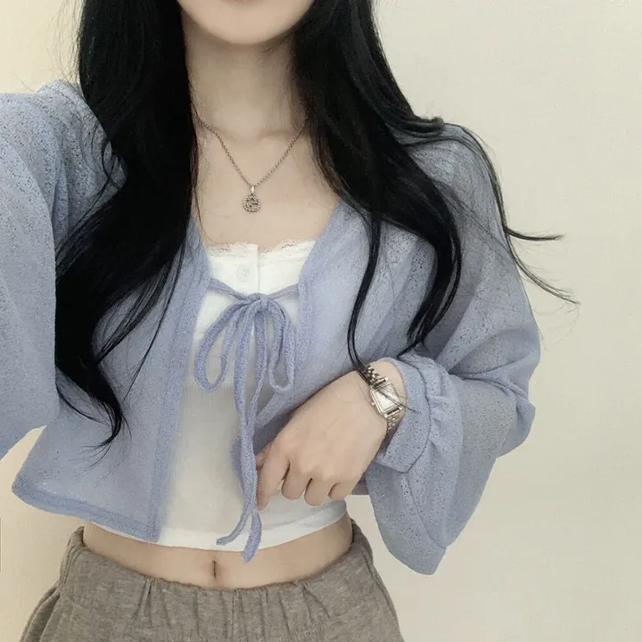 [안입은듯시~원!] 아이스쿨 아방핏 리본 크롭 볼레로 여름가디건 상세 이미지 10
