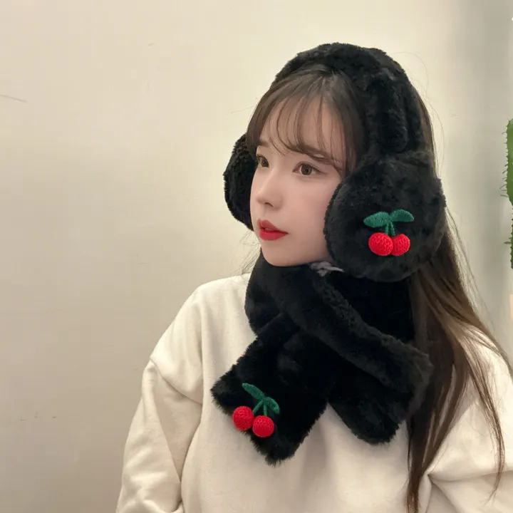 얼굴작아보여요🐑자체제작 스키장 모자 썰매장 양면착용 3컬러 귀도리 목도리 세트 머플러 귀마개 빅사이즈 겨울 포근 몽글몽글/ 상세 이미지 11