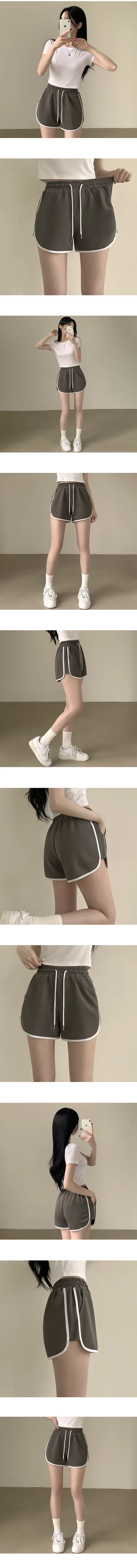 [주머니o/허벅지말라핏!] 데일리 필수템, 하이웨스트 밴딩 와이드 트레이닝 랍빠 돌핀 반바지 숏팬츠 (8color) 상세 이미지 10