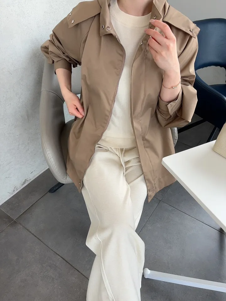 간절기 루즈핏 A라인 후드 바람막이 점퍼 상세 이미지 31