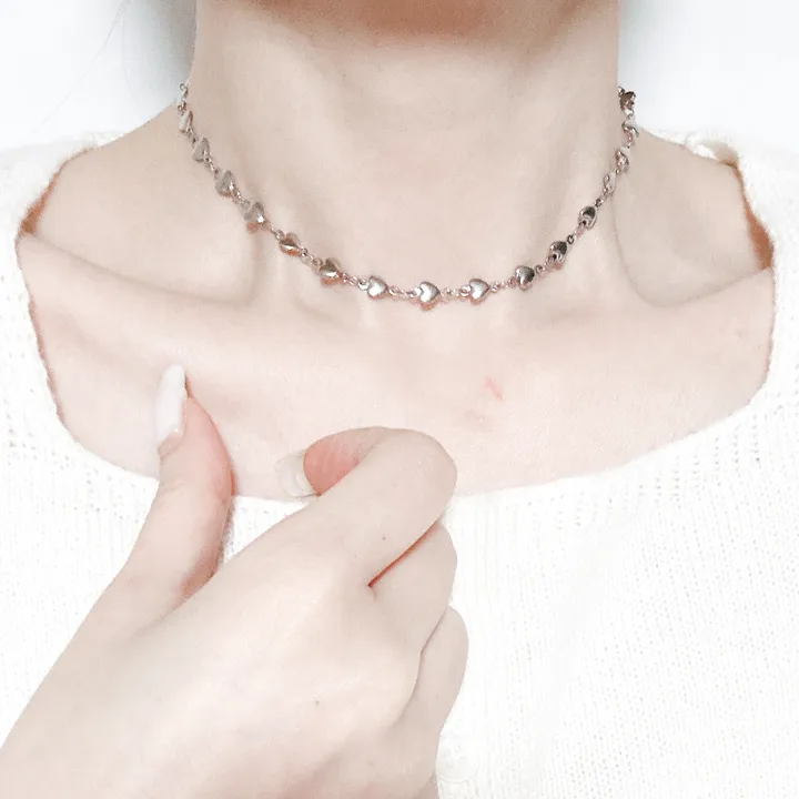 4주년 감사❤️6200원 [2개이상구매시할인]써지컬 데일리 초커 레이어드 목걸이 클립 십자가 하트 진주 볼드 군번줄 볼체인 블랙체인 상세 이미지 24
