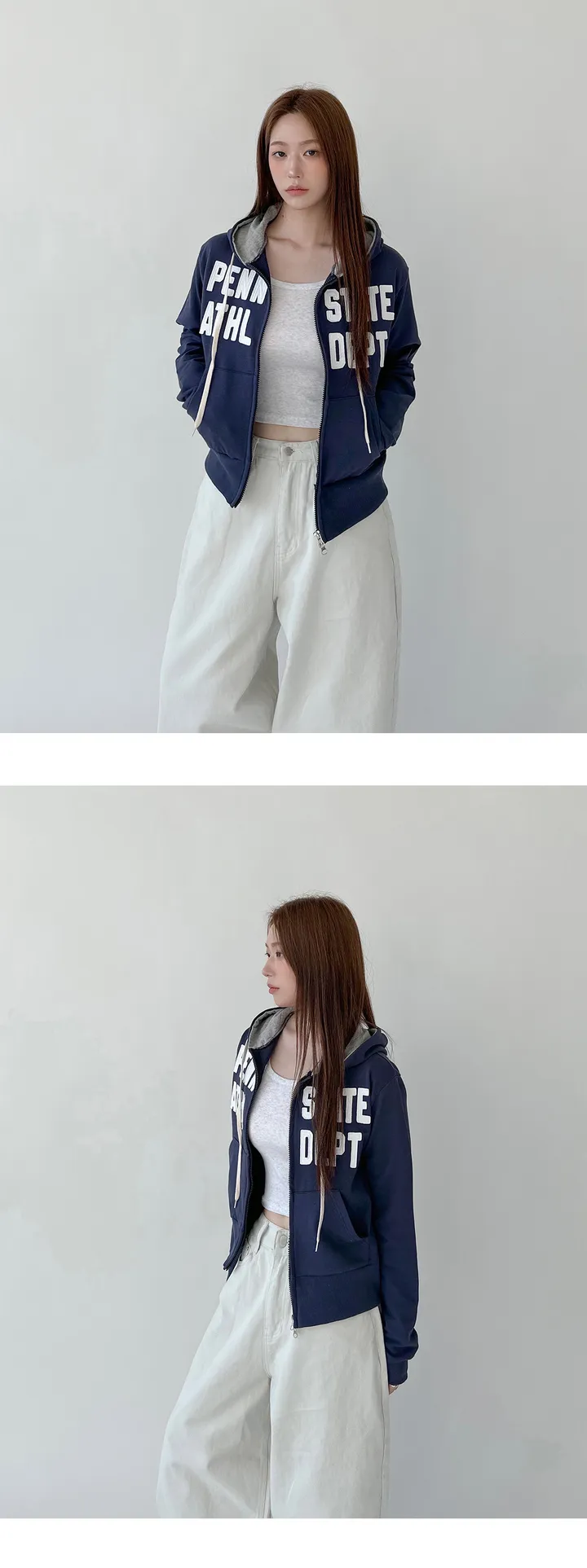 딥 패치 긴팔 후드 집업 상세 이미지 1