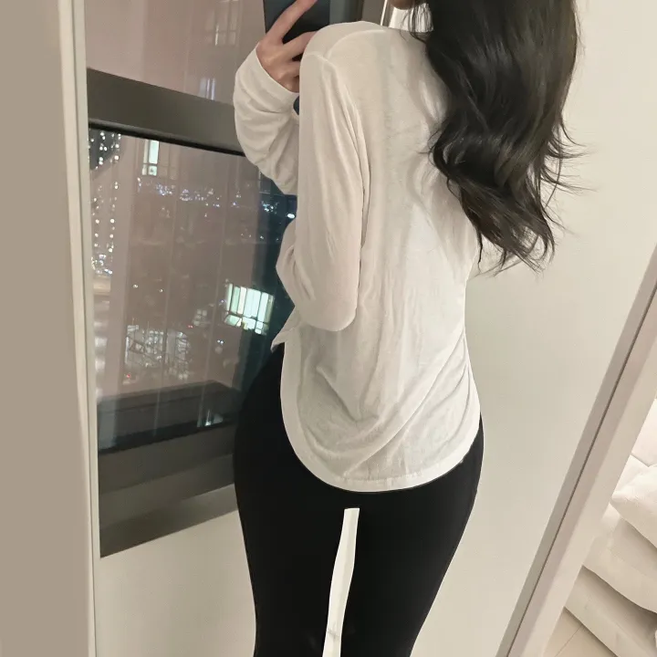 후들촉촉 크롭 유넥 밑단 굴림 긴팔 t 상세 이미지 14