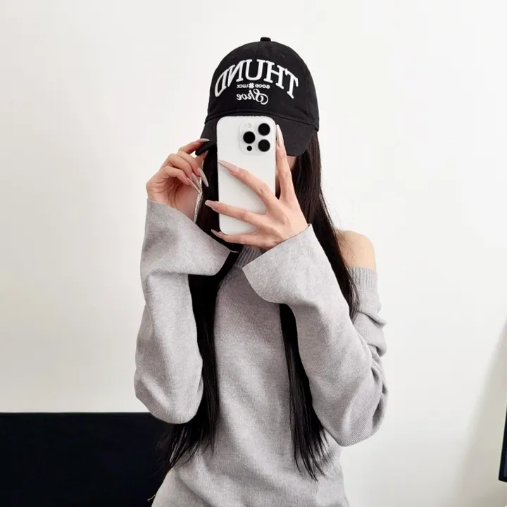 [🎁1+1 할인 💥💥국내제작🖤단독 디자인 돈워리 남녀공용 얼굴 커버 데일리 레터링 챙모자 단체모자 빈티지 자수 블랙핑크 APT아파트 무지 볼캡 모자 상세 이미지 12