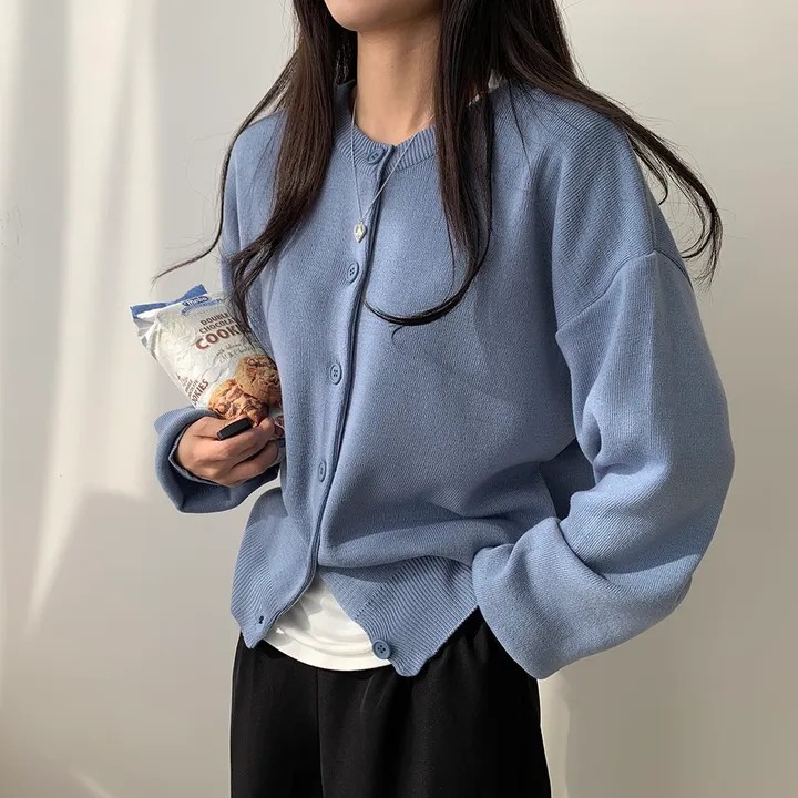 [ 데일리/무려~12컬러 ] 가을 겨울 포포 도톰 라운드 가디건 상세 이미지 15