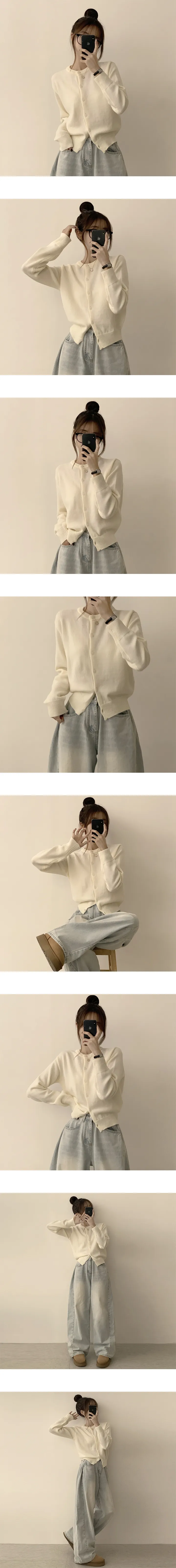 [자신있는추천/프리미엄] 메리미 라운드 겨울 긴팔 허리잘록 세미 크롭 데일리 가디건 크리스마스 연말룩 니트 인생샷 기본 아우터 8color 상세 이미지 2