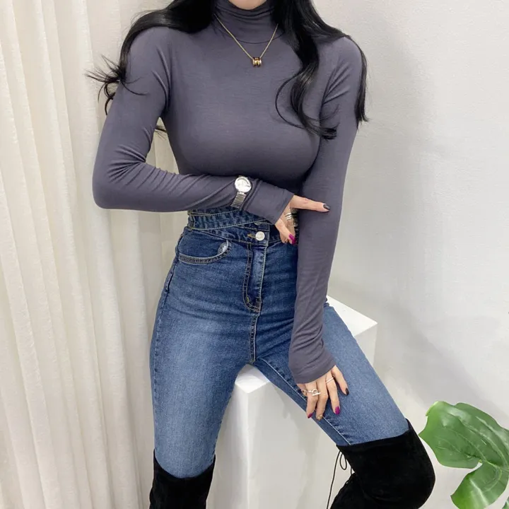 🚀당일발송🚀[6천장돌파/기모선택/묶음할인] 봄 가을 겨울 메이 부들 여리 폴라 티셔츠 이너티 상세 이미지 33