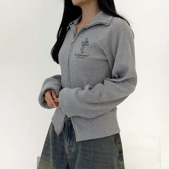 [말라핏/허리잘록] 세인트 골지 투웨이 집업 - 3color 상세 이미지 28