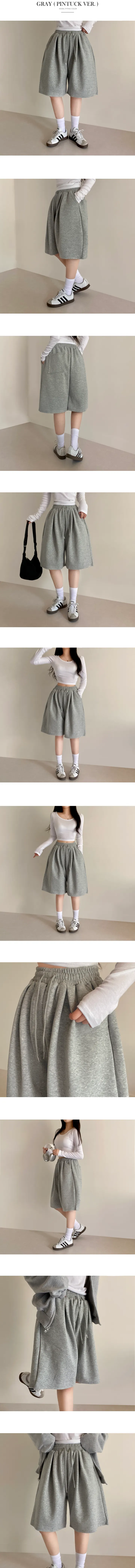 1+1할인✨[두가지버전/핏보장!/숏&롱] 버뮤다 핀턱 카고 와이드 트레이닝 밴딩 6부 7부 숏팬츠 반바지 남녀공용 2color 상세 이미지 10