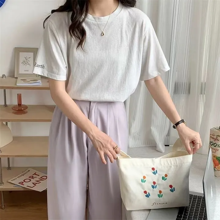 튤립자수 데일리 크로스 숄더 에코백 상세 이미지 16