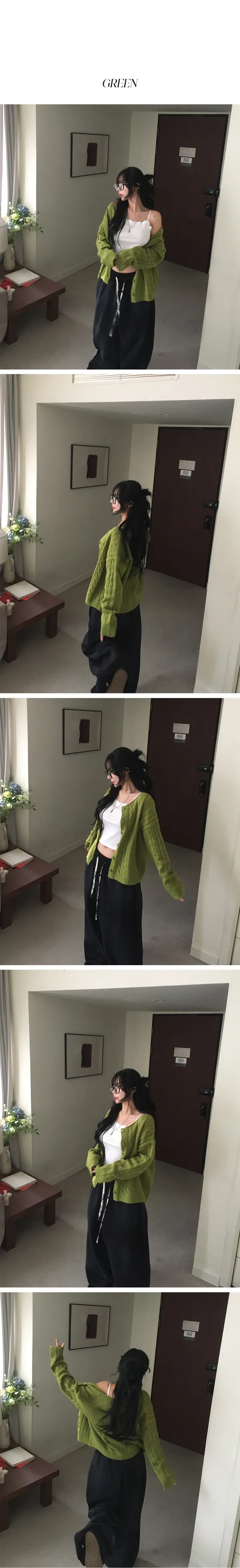 [간절기필수템/핏보장🐻] 꽈배기 데일리 심플베이직 체형커버 투웨이 여리 오버핏 루즈 가디건 상세 이미지 5