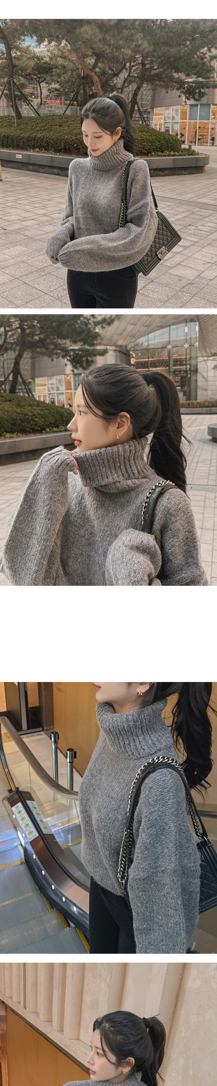 [안감 털날림❌/하이넥 버클⭕] 에티오 하이넥 더블버클 지퍼 가죽포인트 허리버클 양털 페이크레더 무스탕 상세 이미지 32