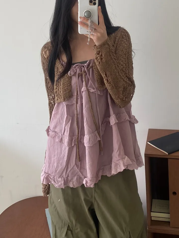 블라우스 모델 착용 이미지-S1L9