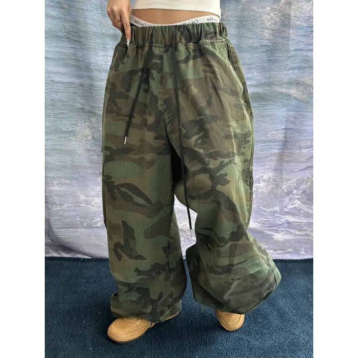 [UNISEX/소장추천!]밀리터리 카모 카펜더 스트랩 포인트 핀턱 와이드 벌룬 팬츠(2color/3-5일 여유주문) 상세 이미지 23