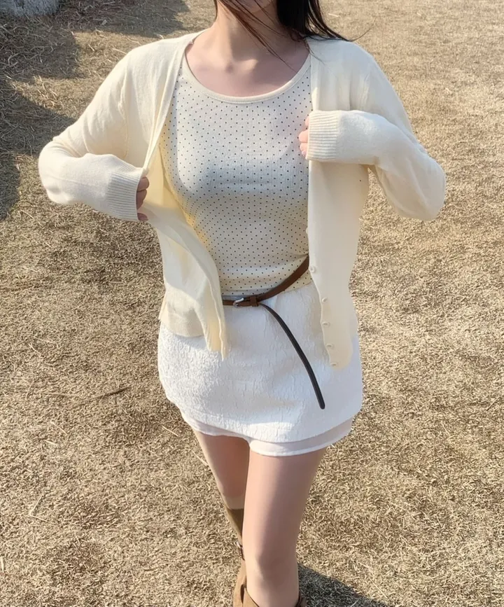[리뷰극찬❤️/부드러움🔥👍/기본핏]  러프 브이넥 극세사 가디건 상세 이미지 36