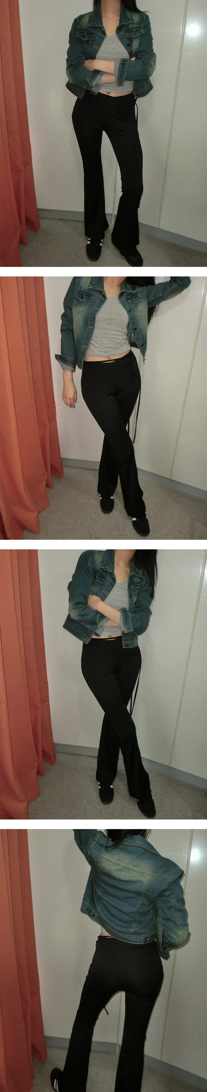 스트랩 부츠컷 레깅스 팬츠 상세 이미지 4