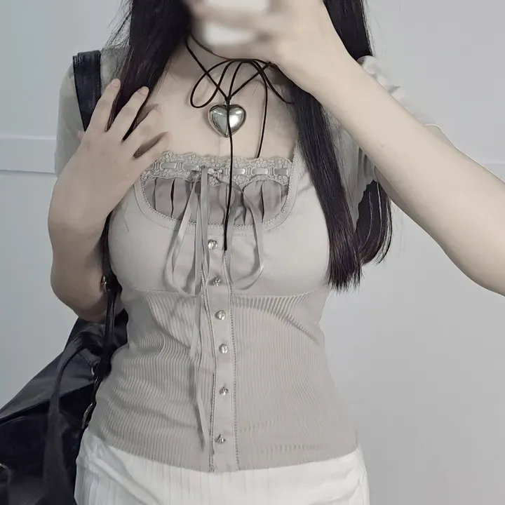 [당일발송]볼드 빅 하트 목걸이 초커 무채색 상세 이미지 5