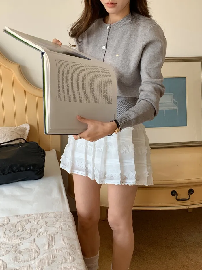 그니아❤️ 무지 베이직 데일리 라운드넥 가디건 6color 상세 이미지 12