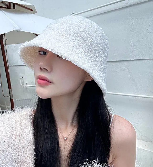 [당일배송]루킨포자체생산[특가세일]무지 뽀글이 벙거지 [묶음세일]뽀송이 양털 니트 버킷햇 모자 4color(블랙칼라-2000원) 상세 이미지 10