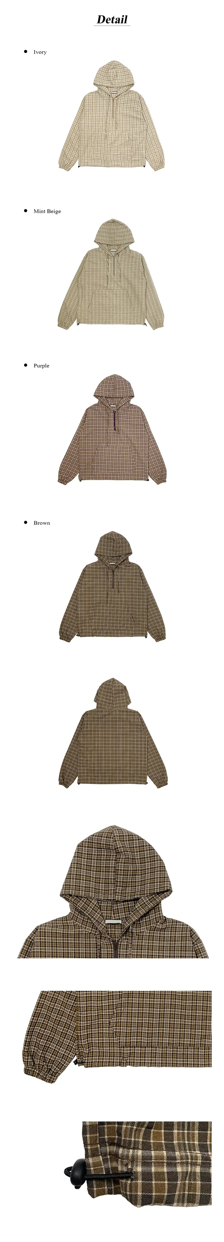 [Spring/단독진행🤍] 무크 아노락 체크 빈티지 후드 남방 (4color) 상세 이미지 18