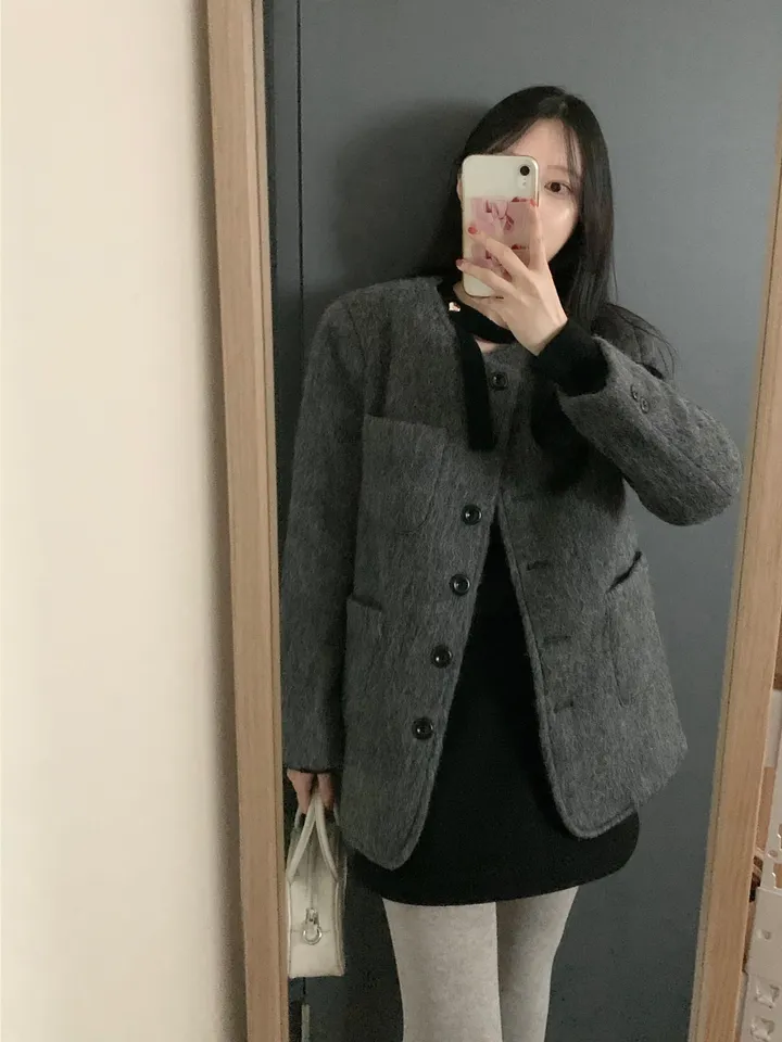 로느 브러쉬 울 코트 상세 이미지 45