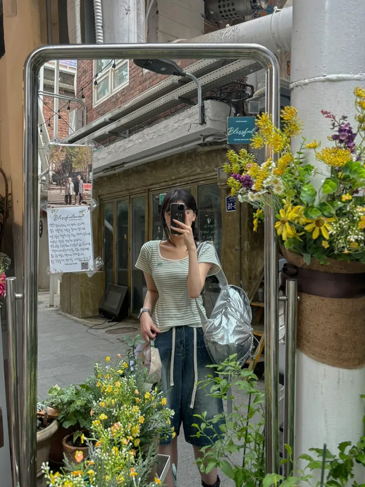 [버뮤다입문👖S~XL] *허리조절* 빈티지 워싱 카고 데님 버뮤다 반바지 5부 숏 팬츠 봄 간절기 청바지 썸머 하프 바지 스트랩 y2k 하이웨스트 하체커버4type 상세 이미지 14