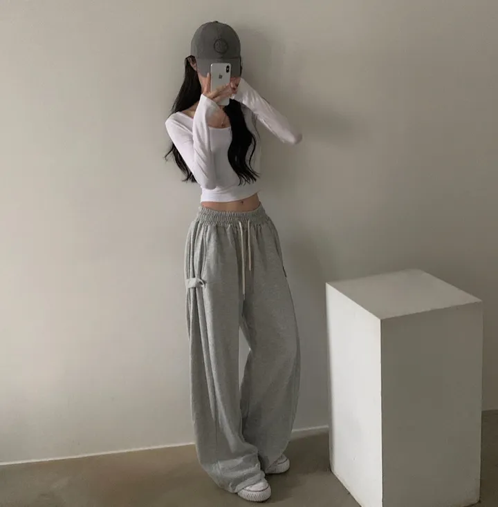 Made [봄컬러추가/🤍숏,롱!] 비어 사이드스냅 비죠, 버튼 롱와이드 트레이닝 추리닝 밴딩팬츠 - 12color 상세 이미지 8