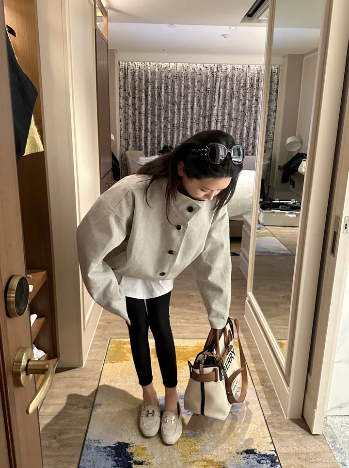 fancy high neck jacket ; 2color 하이넥, 봄자켓, 숏자켓, 하프자켓 상세 이미지 17