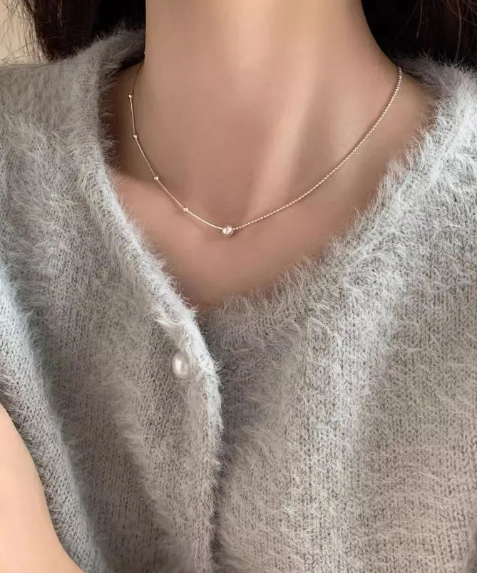 ❤[1+1/최저가🔥/당일⭕/입고완료] 목걸이 모던퓨어 써클 진주 발레코어 원석 비즈 레이어드 리본 여름 얇은 데일리 청순 학생 친구 생일 선물 우정 하객 웨딩 골드 실버 목걸이 상세 이미지 15