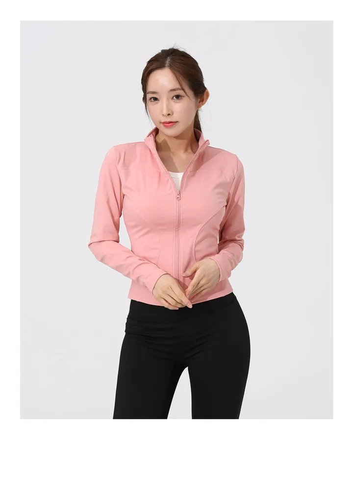 슬림라인 여성용 요가 집업 자켓 요가복상의 필라테스 운동복 슬림핏 체형커버 커버업 상세 이미지 23