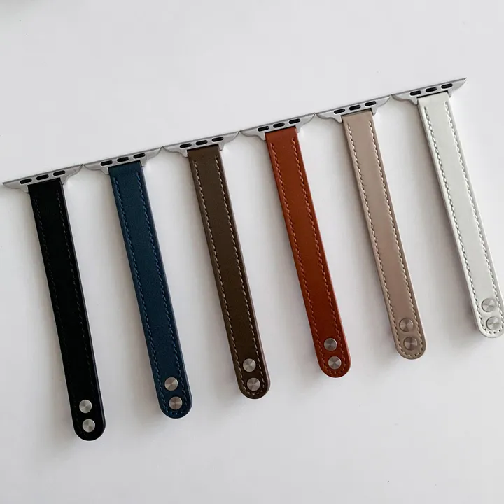 [당일출고] 애플워치10 9 8 7 SE SE2 38 41 42mm 울트라 가죽 래더 유광 무광 투톤 밴드 줄질 스트랩 상세 이미지 83