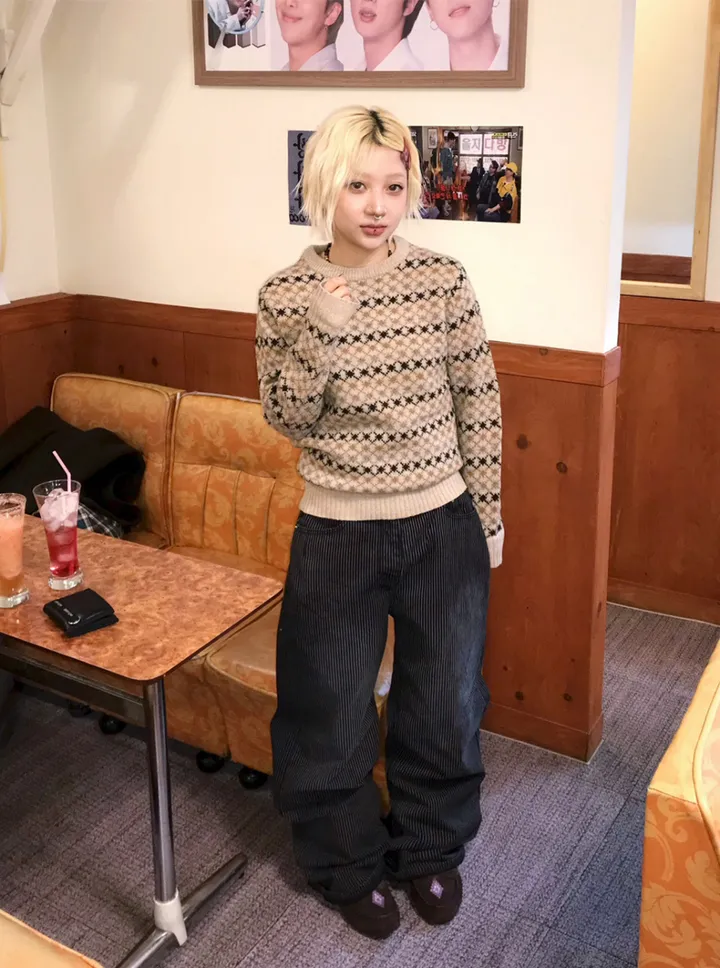 ♨주문폭주♨ #블랙 스트라이프 생지 데님 (당일 배송) 상세 이미지 5