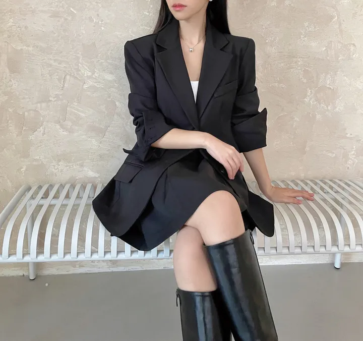 [자체제작][투피스set] 테일러 쓰리포켓 뒷트임 하프 자켓 /투피스세트/투피스/하프자켓/뒷트임자켓/뒷트임하프자켓/하객룩/루즈핏자켓/남친핏자켓/와이드자켓/소매트임자켓/트임자켓 상세 이미지 60