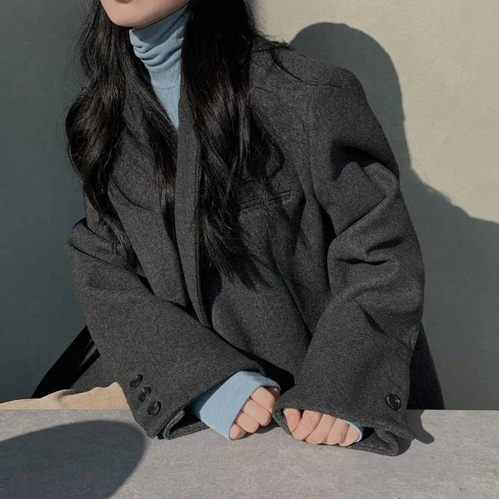 [wool100%/브랜드공정]  윈터 싱글 투버튼 카라 리얼 울 자켓 블레이저 - jk 상세 이미지 7